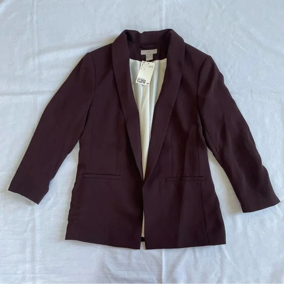 H&M Burgundy Casual Blazer Women’s S - Picture 3 of 6